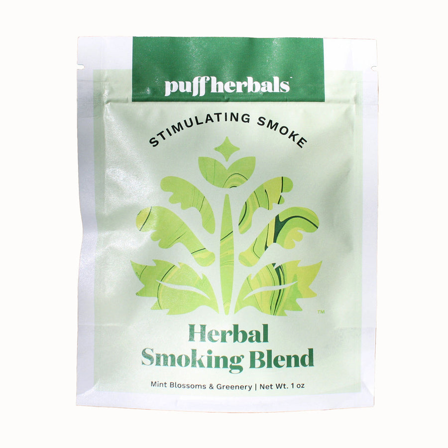 Puff Herbals Stimulating Smoke herbal smoking blend for focus with raspberry leaf and peppermint