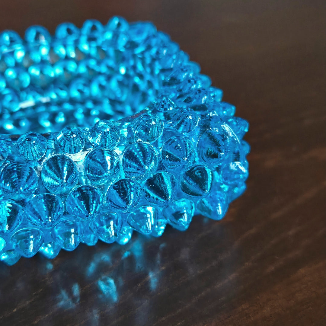 Blue Fenton hobnail glass