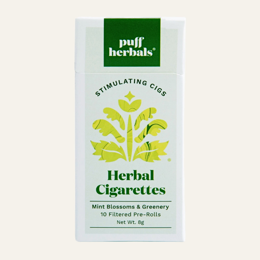 Puff Herbals Stimulating Cigs Tobacco-Free Filtered Herbal Cigarettes Peppermint Menthol Herbal Smokes