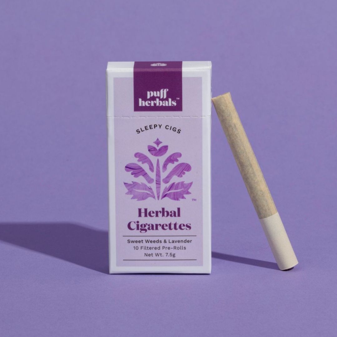 Puff Herbals Sleepy Cigs Tobacco-Free Filtered Lavender Herbal Cigarettes Herbal Smokes