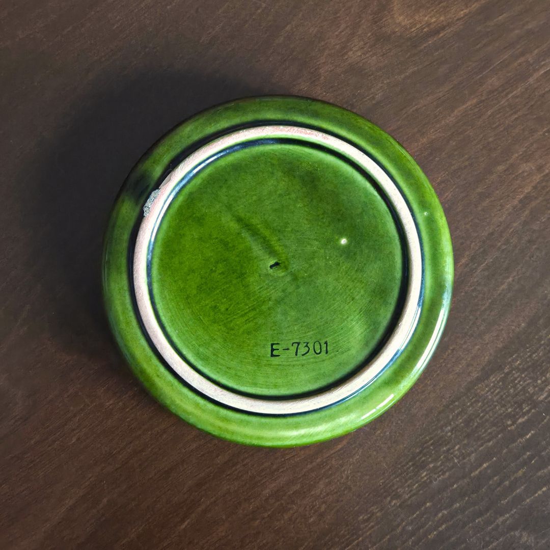 tulip folk ceramic green ashtray