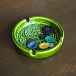 tulip folk ceramic green ashtray