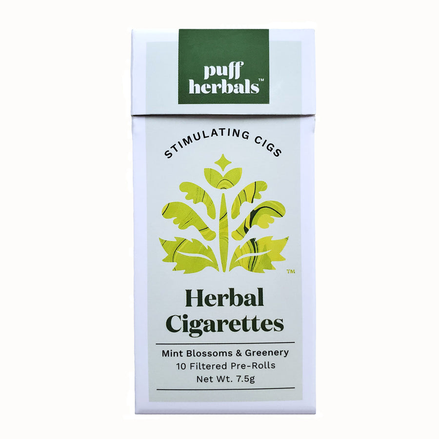 Puff Herbals Stimulating Cigs Tobacco-Free Filtered Herbal Cigarettes Peppermint Menthol Herbal Smokes