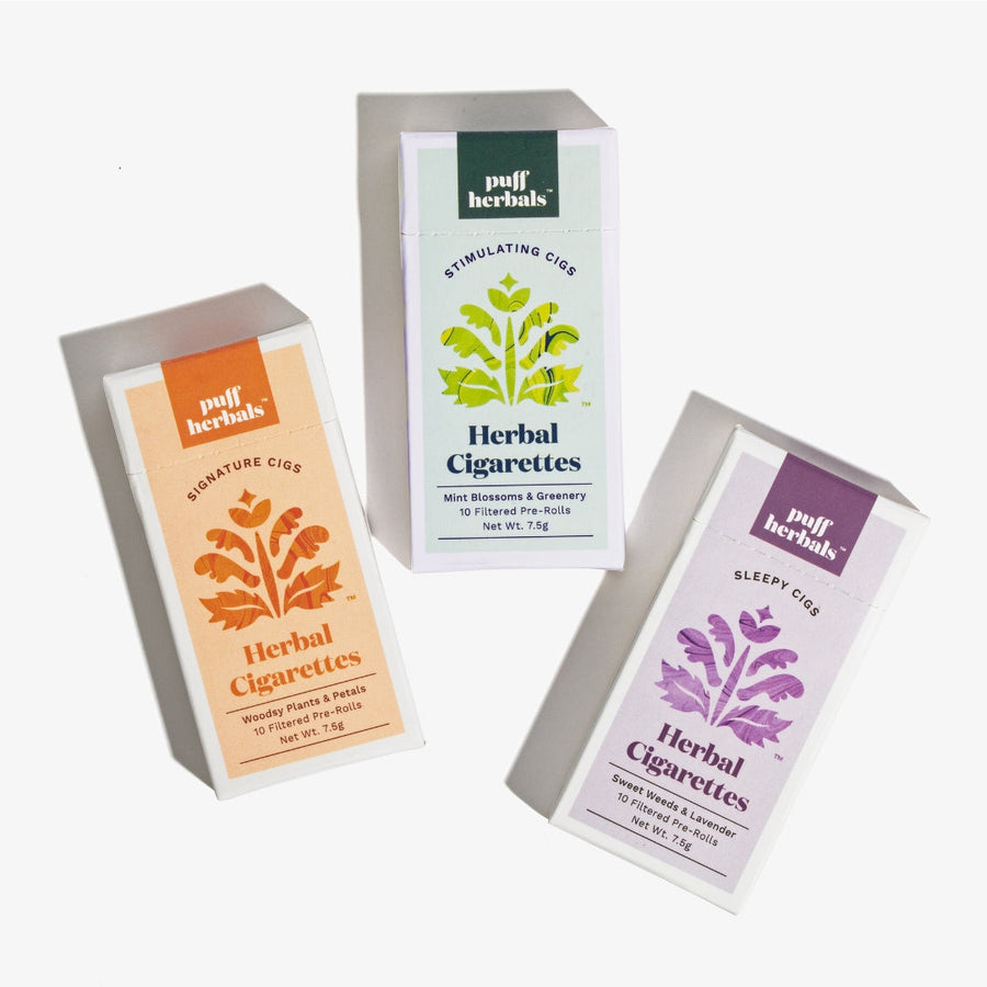 Puff Herbals Filtered Cigs Trio 3 Packs of Herbal Cigarettes Herbal Smokes