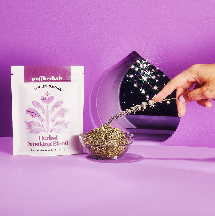 Puff Herbals Sleepy Smoke herbal smoking blend for sleep with mugwort and lavender