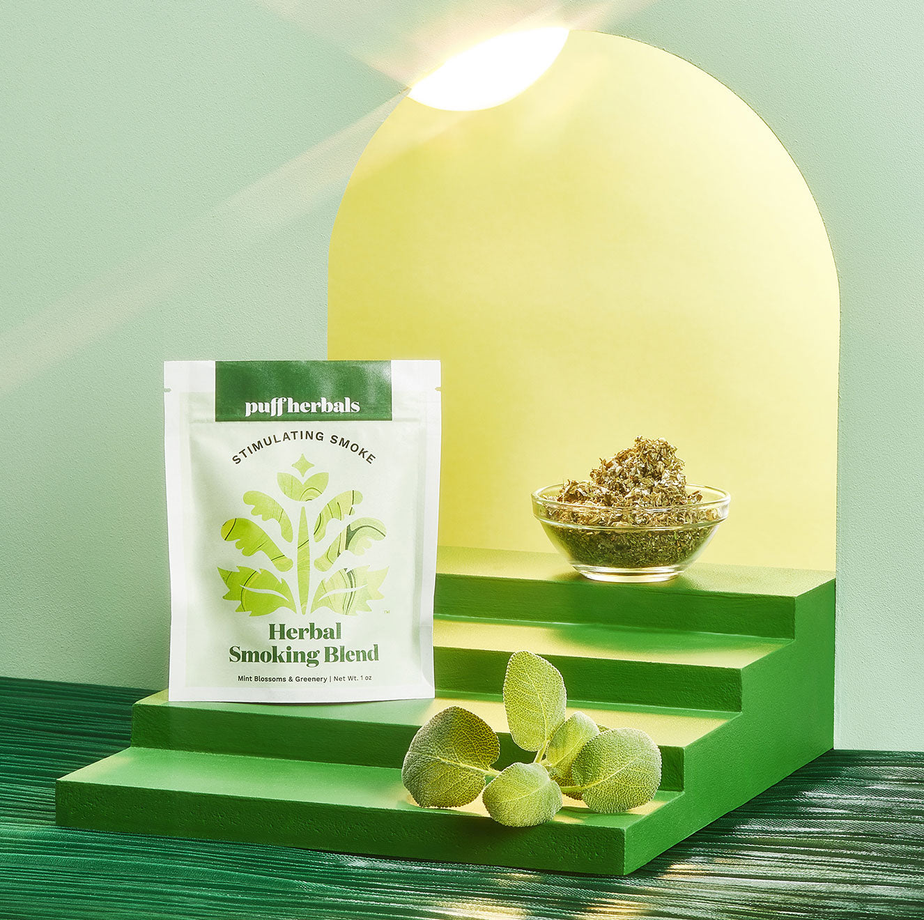 Stimulating Smoke Tobacco-Free Mint Herbal Blend | Puff Herbals