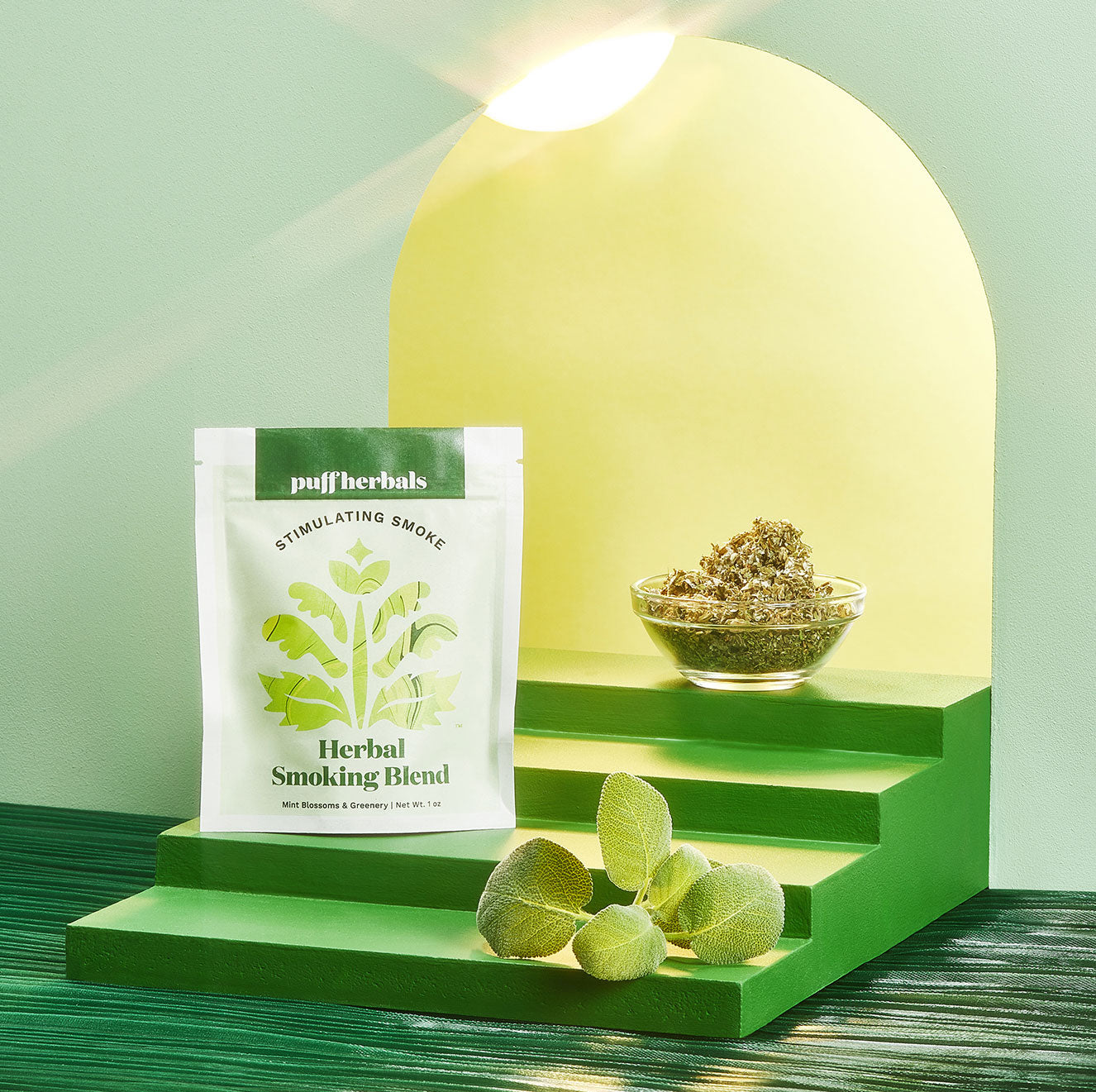 Stimulating Smoke Tobacco-Free Mint Herbal Blend | Puff Herbals
